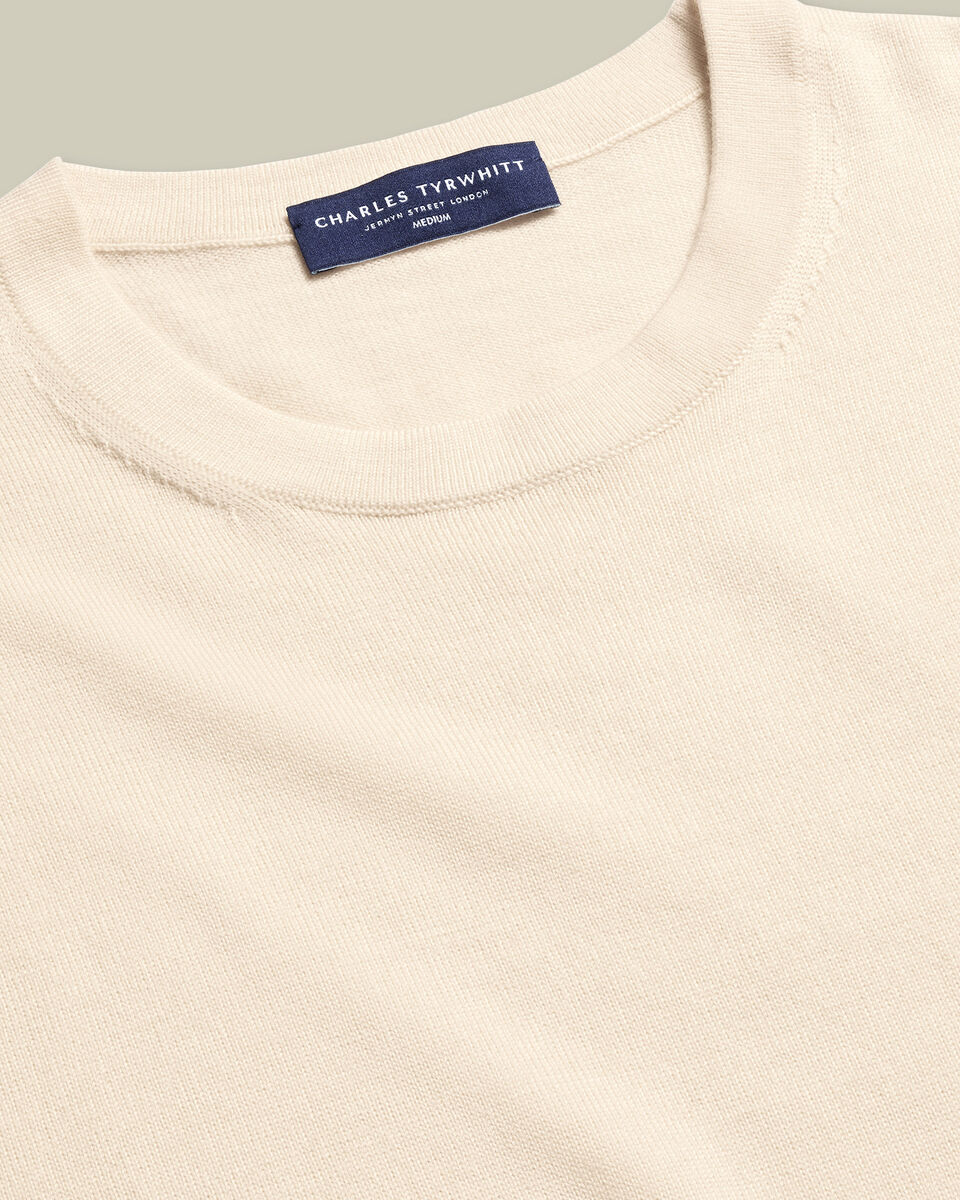Pure Merino Crew Neck Jumper - Cream