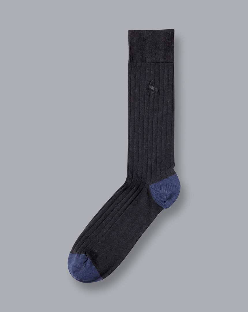 Cotton Rib Socks - Black