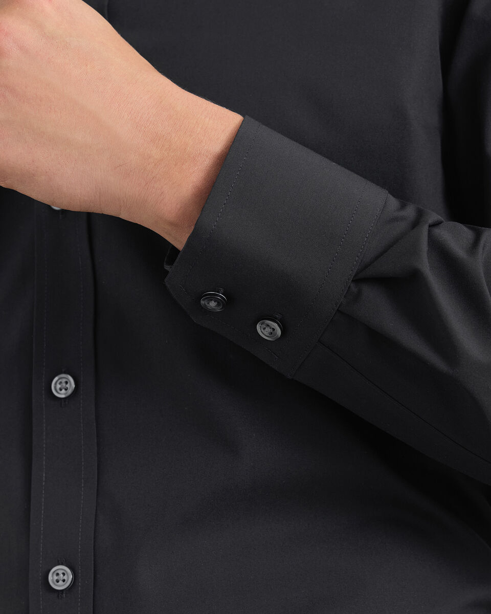 Non-Iron Stretch Poplin Shirt - Black
