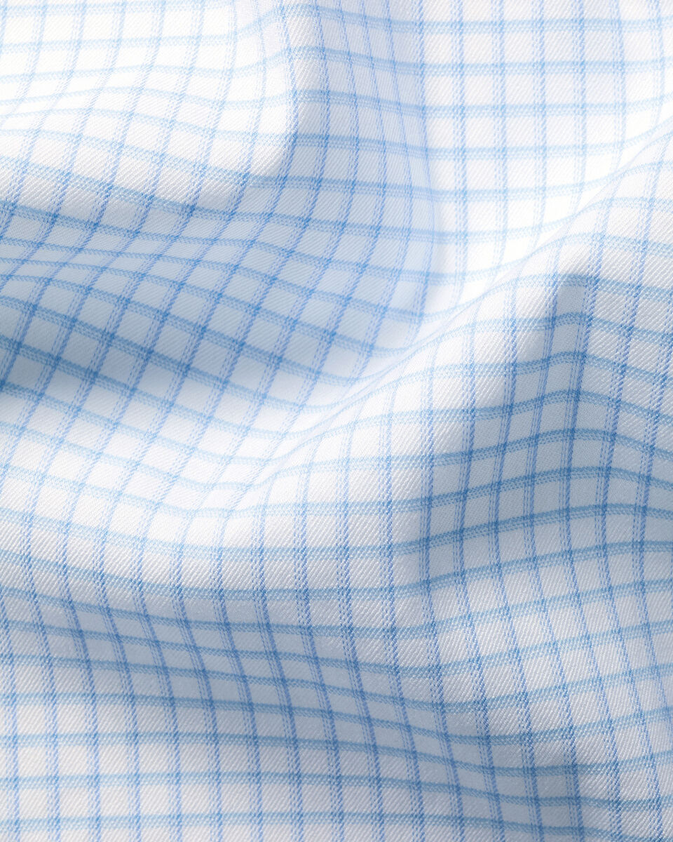 Non-Iron Performance Check Shirt &ndash; Sky Blue