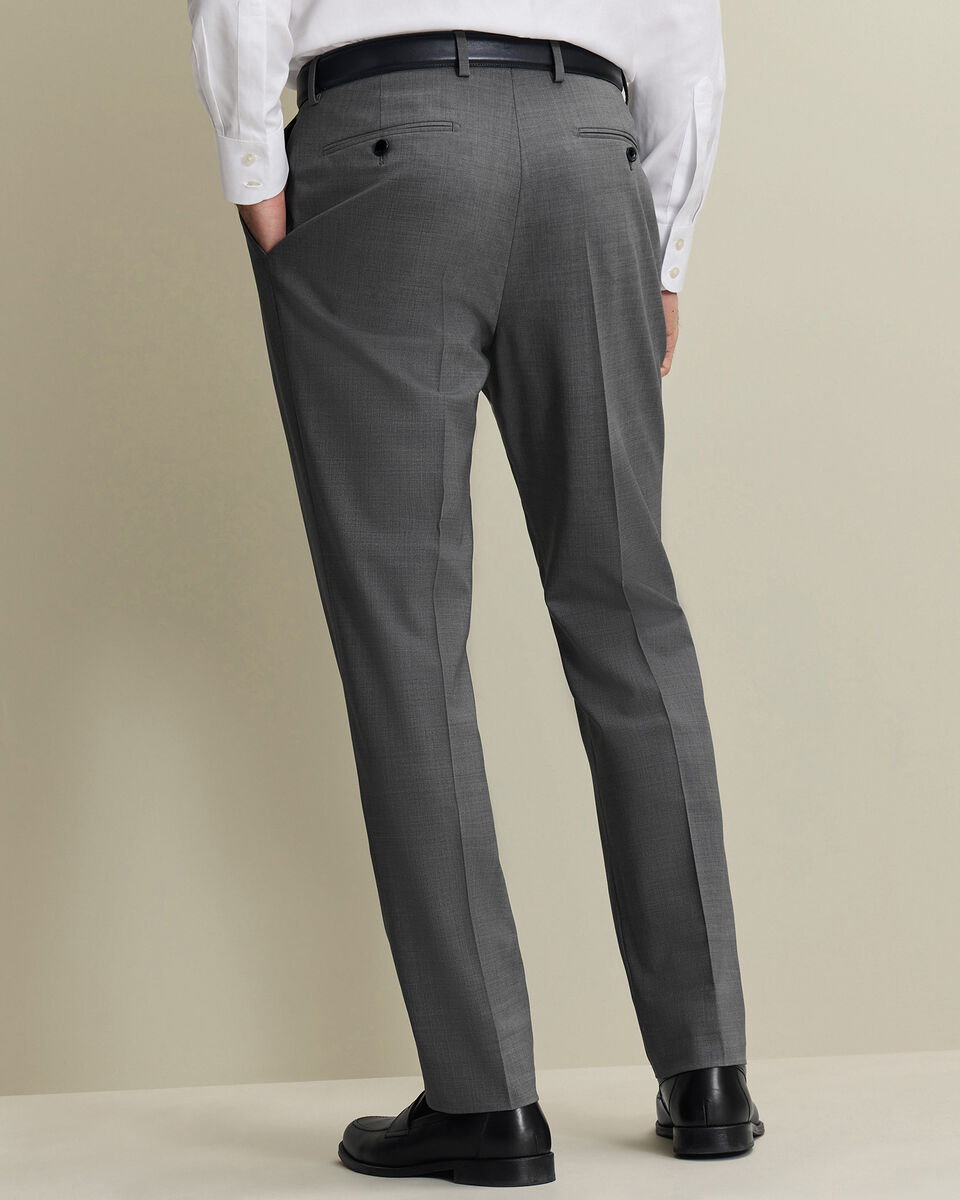 Wool Stretch Trousers - Grey