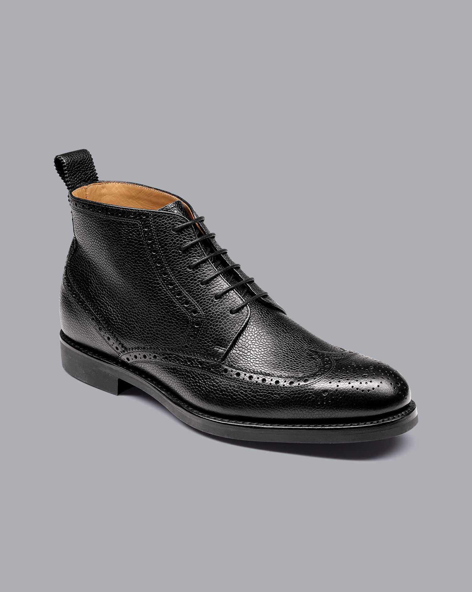 brogue black boots