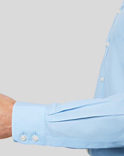 Cutaway Collar Non-Iron Poplin Shirt - Sky Blue
