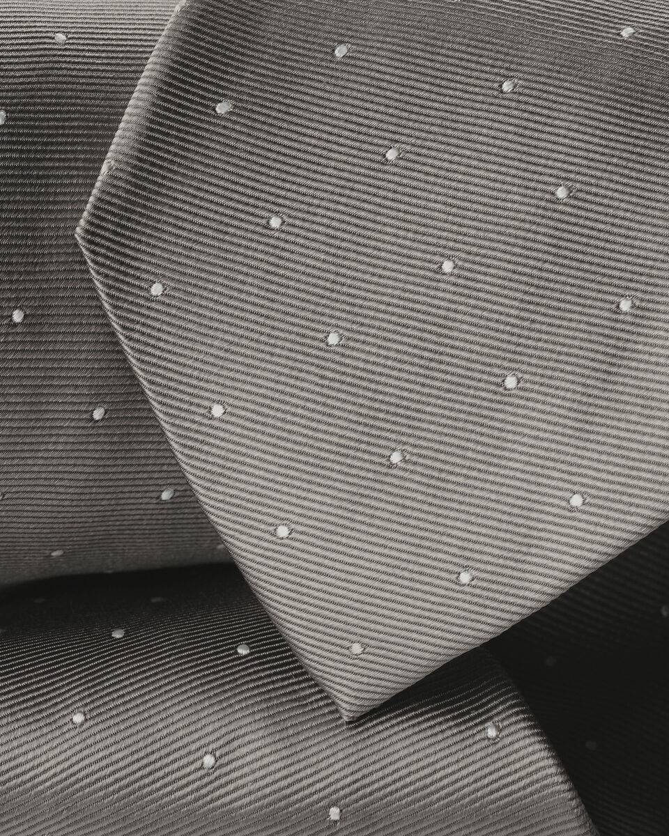 Silk Spot Tie - Grey