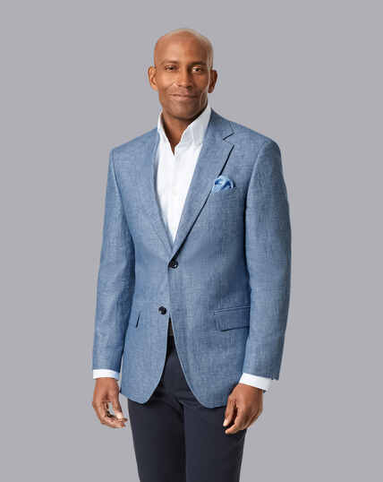 Cotton Linen Jacket - Light Blue