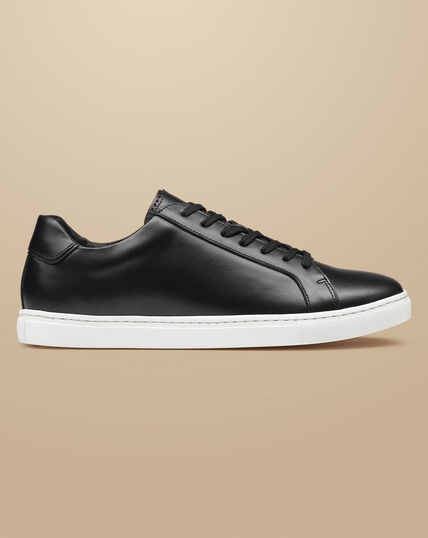 Leather Trainers - Black