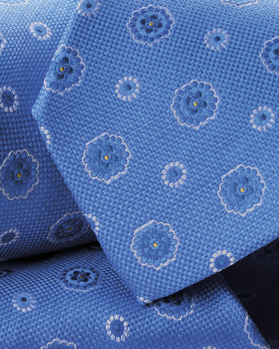 Silk Medallion Tie - Cornflower Blue