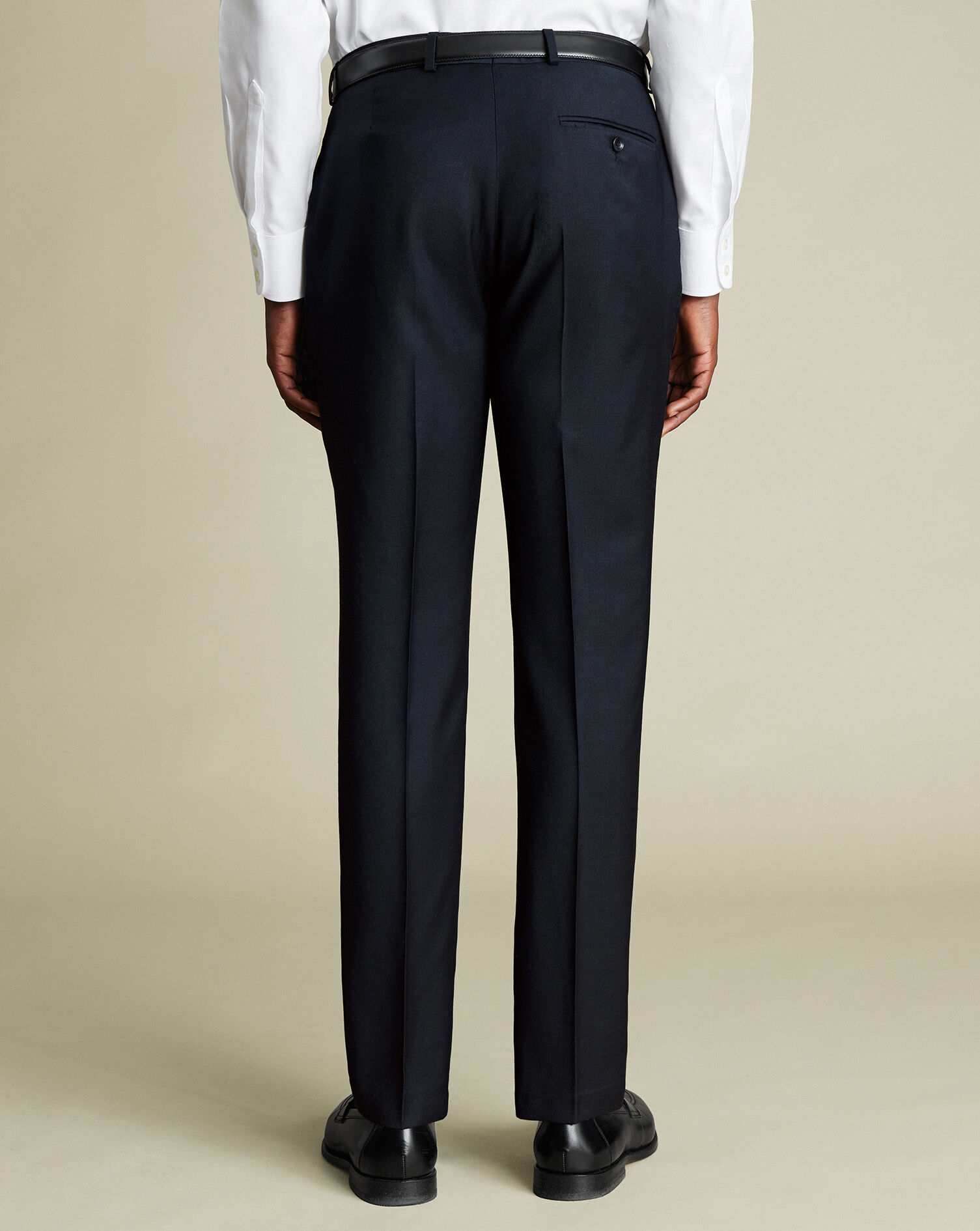 Natural Stretch Twill Suit Pants - Navy | Charles Tyrwhitt US