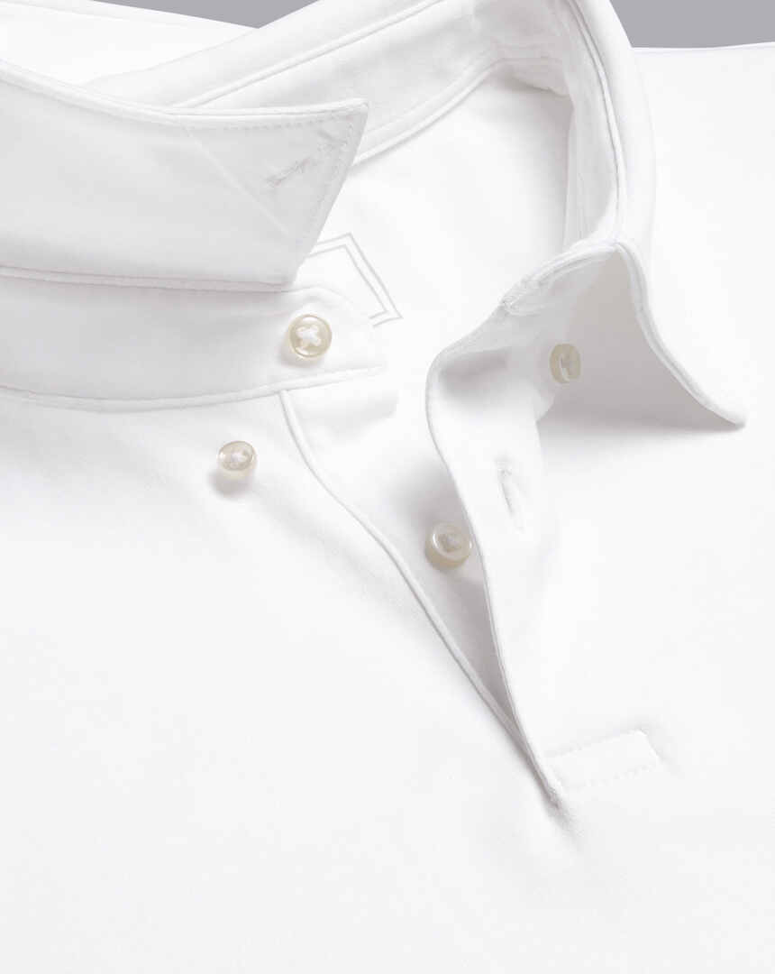 Smart Short Sleeve Jersey Polo - White
