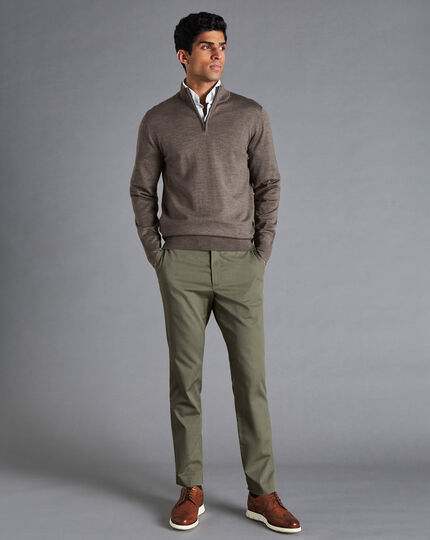 Cotton TENCEL™ Stretch Trousers - Taupe