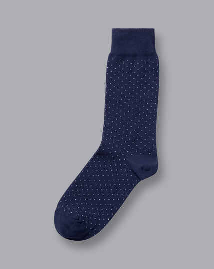 Socken mit Micro-Strichmuster - Französisches Blau & Weiß