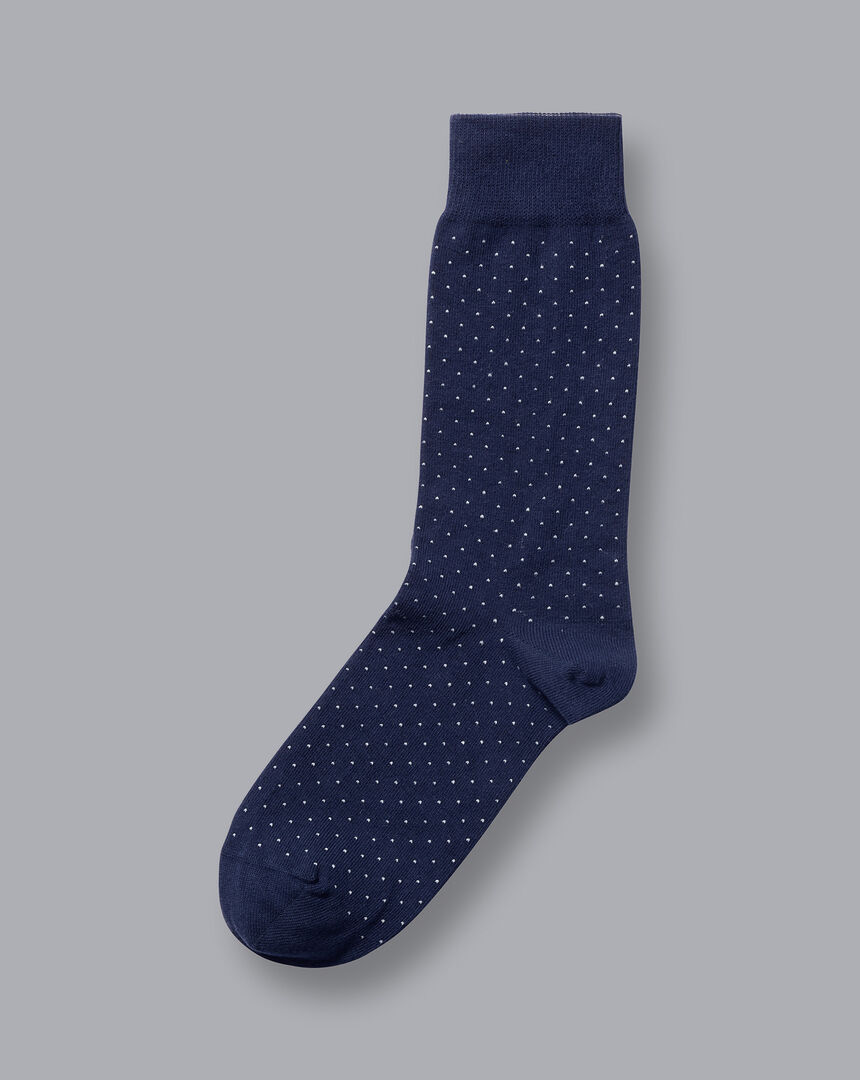 Micro Dash Socks - French Blue & White
