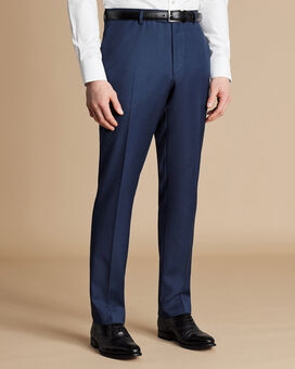 Natural Stretch Twill Suit Trousers - Royal Blue