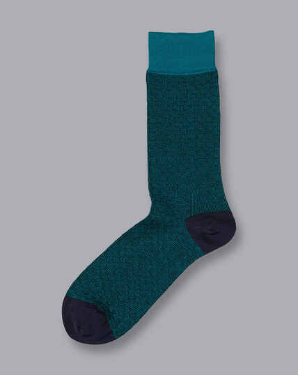 Pattern Socks - Teal Green