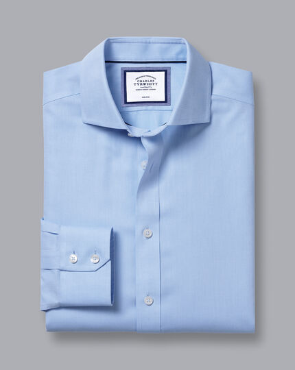 Spread Collar Non-Iron Regent Weave Shirt - Sky