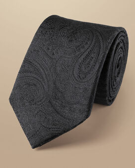 Paisley Silk Tie - Black