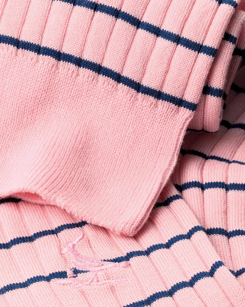 Stripe Cotton Rib Socks - Light Pink | Charles Tyrwhitt
