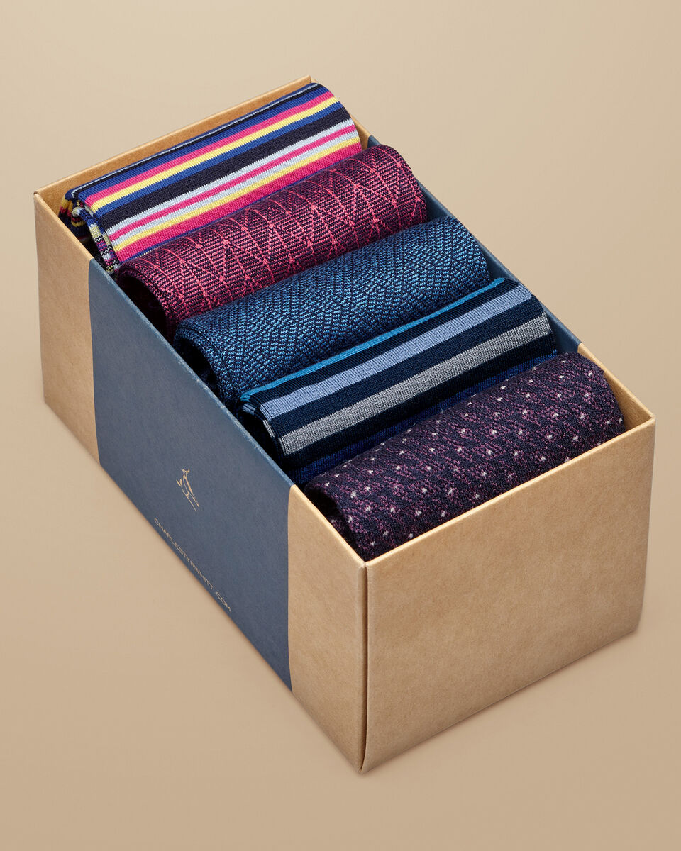 5 Sock Gift Box Multi Charles Tyrwhitt