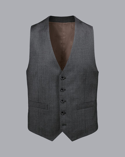 Ultimate Performance Birdseye Suit Waistcoat - Grey