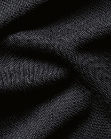 Tyrwhitt Long Sleeve Pique Polo - Black