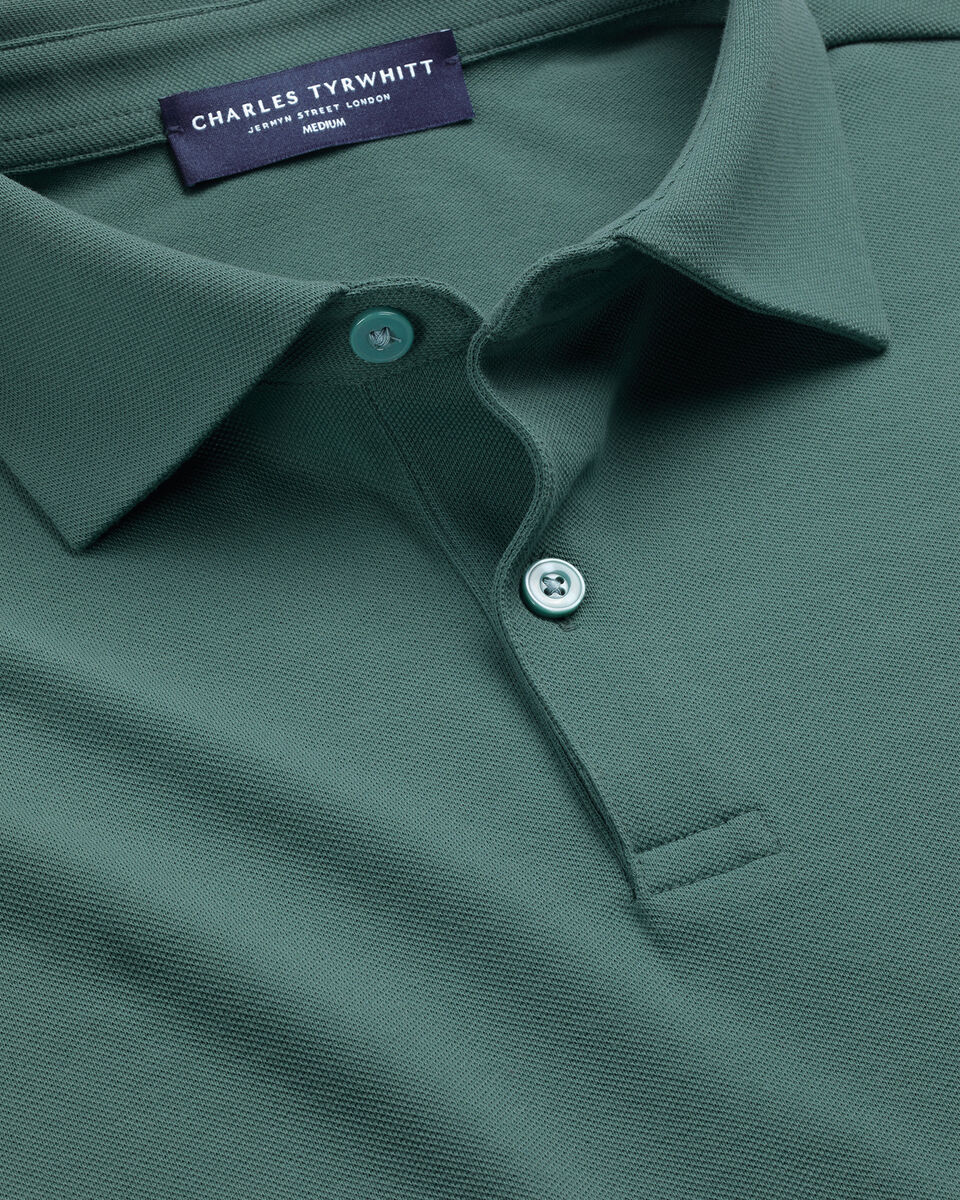 Polo &eacute;l&eacute;gant en piqu&eacute; - Vert sarcelle