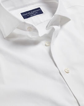 Bügelfreies Twill-Hemd aus Stretch-Gewebe - Weiß