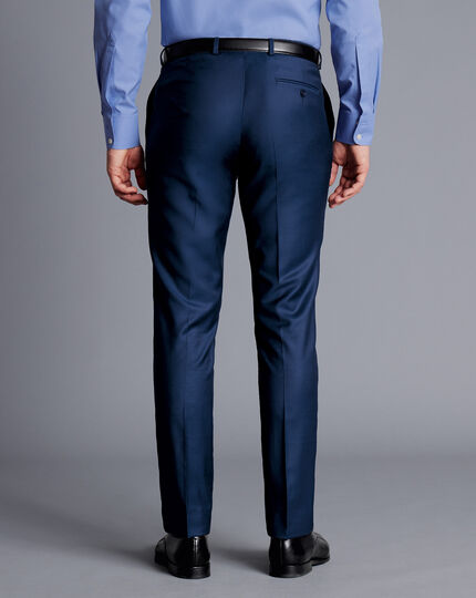 Natural Stretch Twill Suit Trousers - Mid Blue