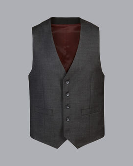 Natural Stretch Twill Vest - Charcoal