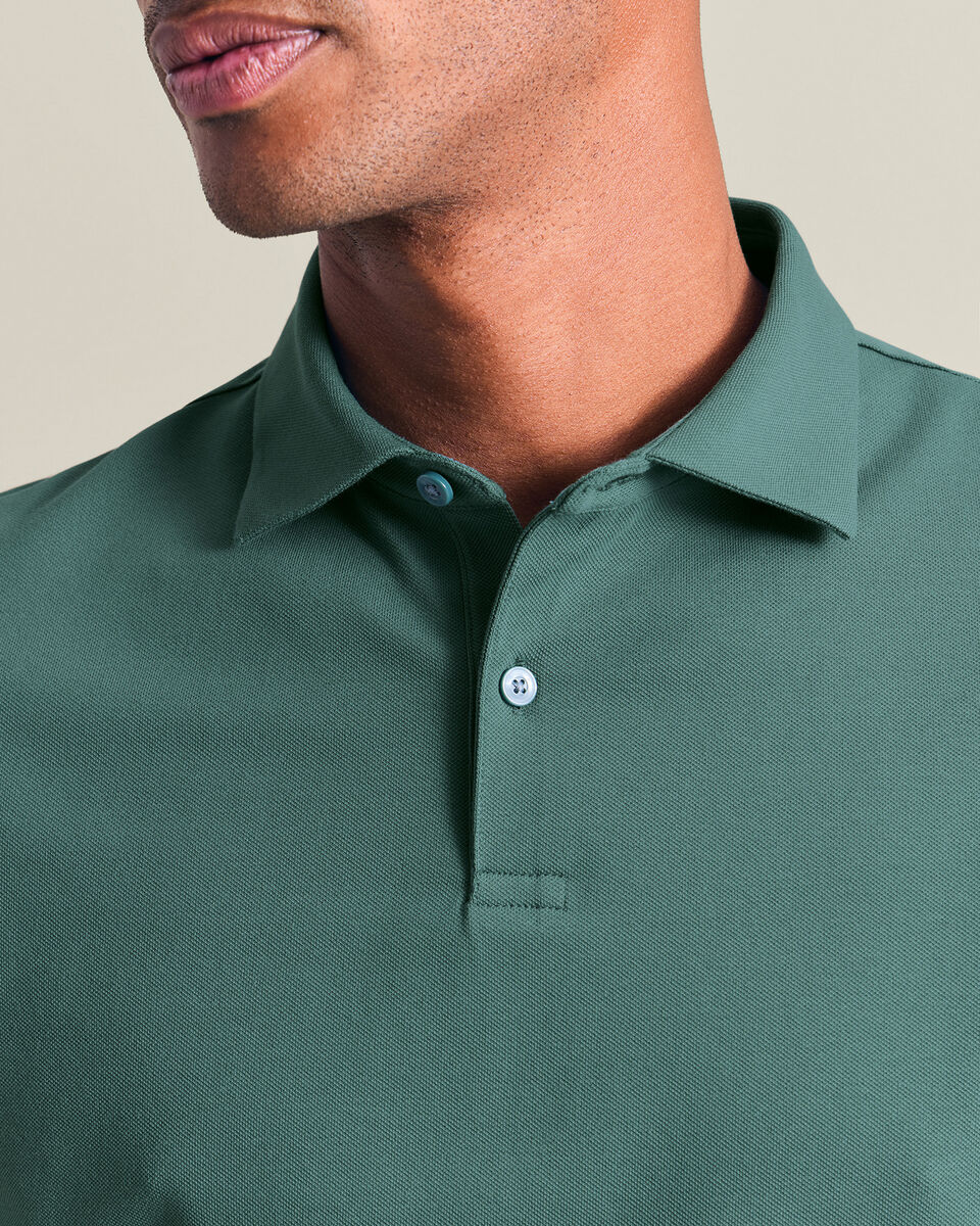 Polo &eacute;l&eacute;gant en piqu&eacute; - Vert sarcelle