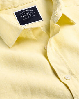 Pure Linen Shirt - Lemon Yellow