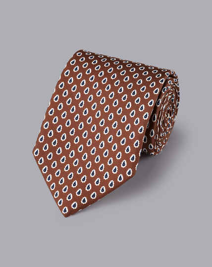 Krawatte aus Seide mit Paisleymuster - Rostfarben
