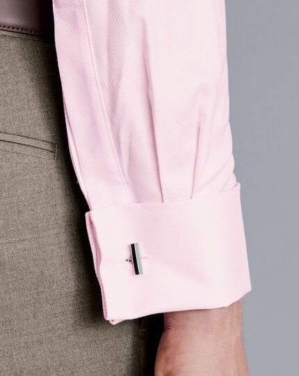 Semi-Spread Collar Egyptian Cotton Hudson Weave Shirt - Light Pink