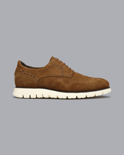 Suede Hybrid Trainers - Tobacco Brown