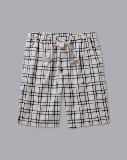 Check Pajama Shorts - Grey & Navy