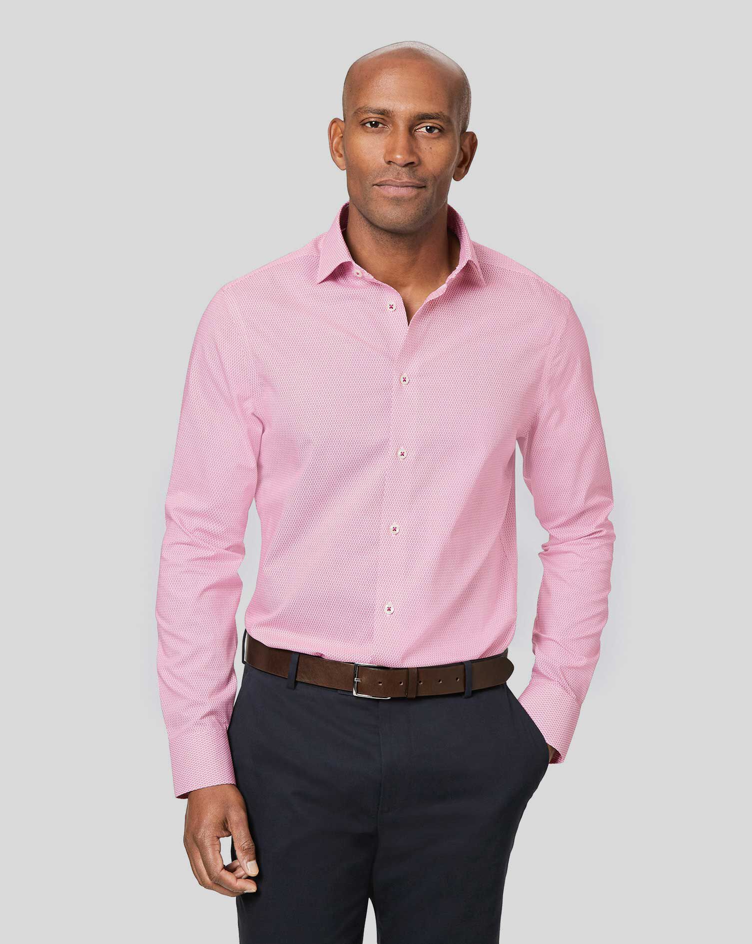 Non-Iron Diamond Printed Shirt 