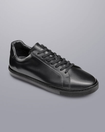 Leather Trainers - All Black