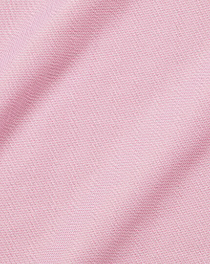 Spread Collar Non-Iron Henley Weave Shirt - Pink