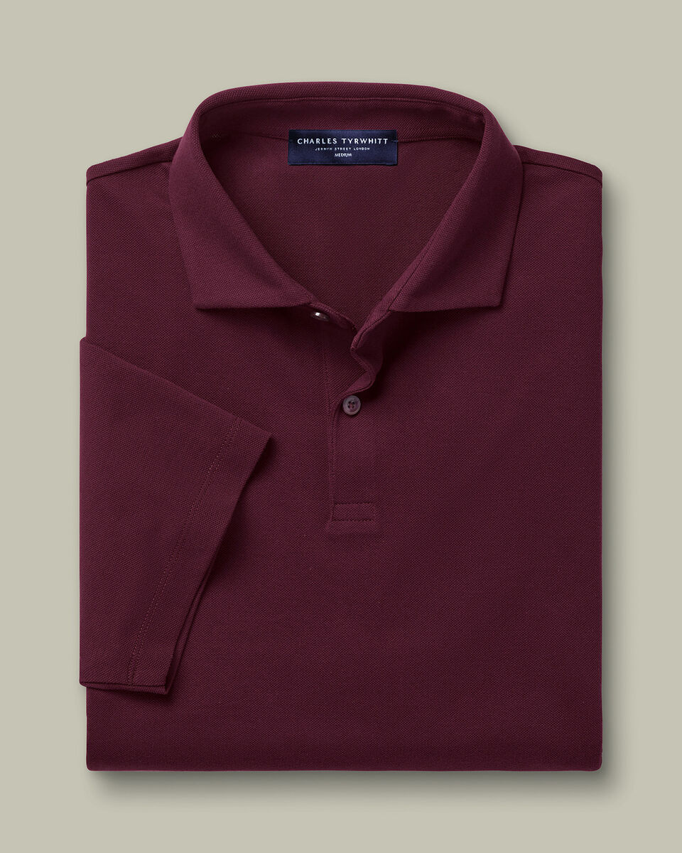 Smart Pique Polo - Wine Red