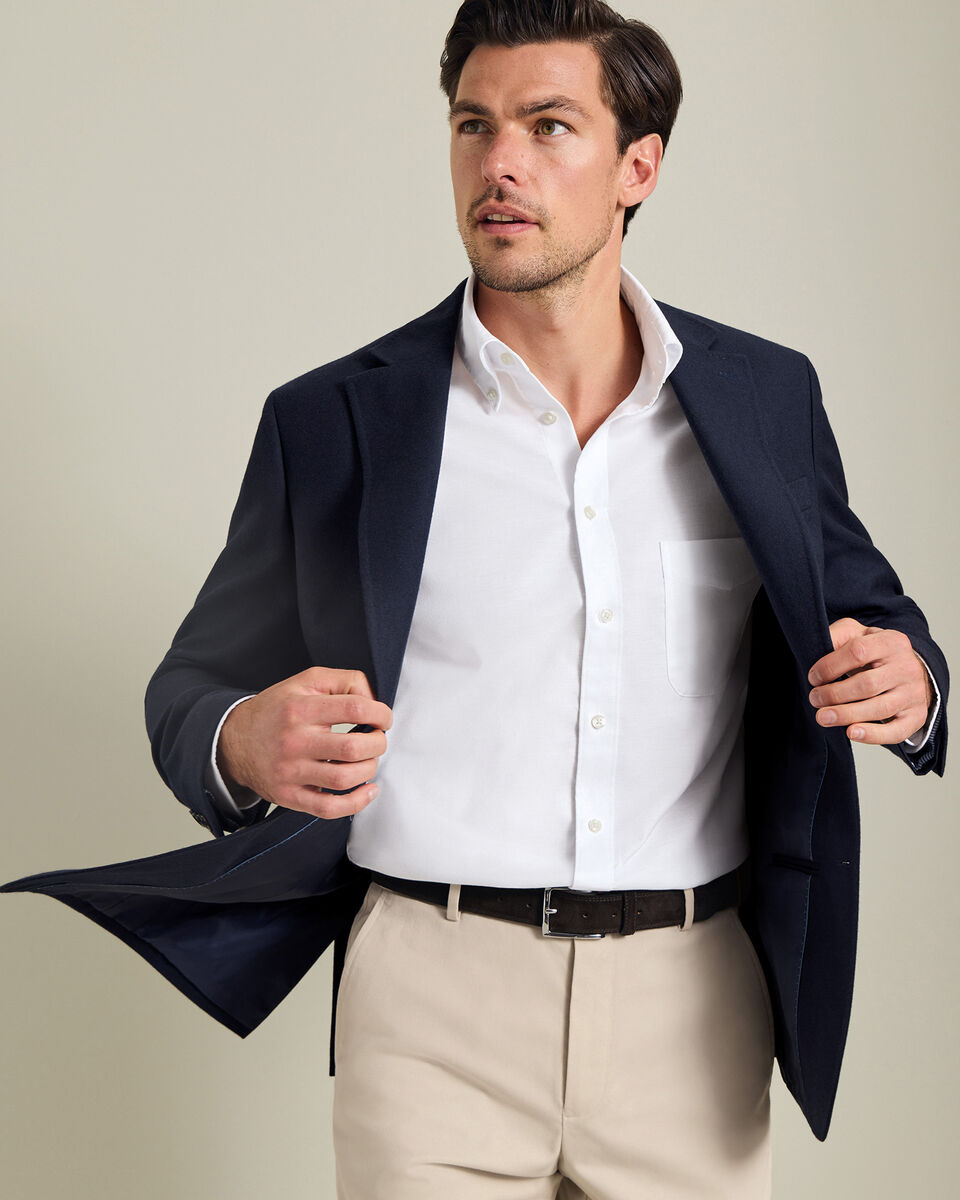 Veste en laine textur&eacute;e - Bleu encre