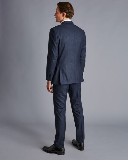 Italian Luxury Stretch Flannel Suit - Dark Blue