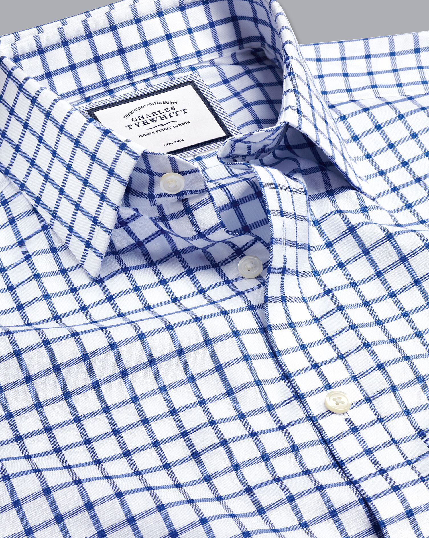 Charles Tyrwhitt Charles Tyrwhitt Non Iron Twill Shirt Sky Blue Slim Fit 17.5” Classic Collar 