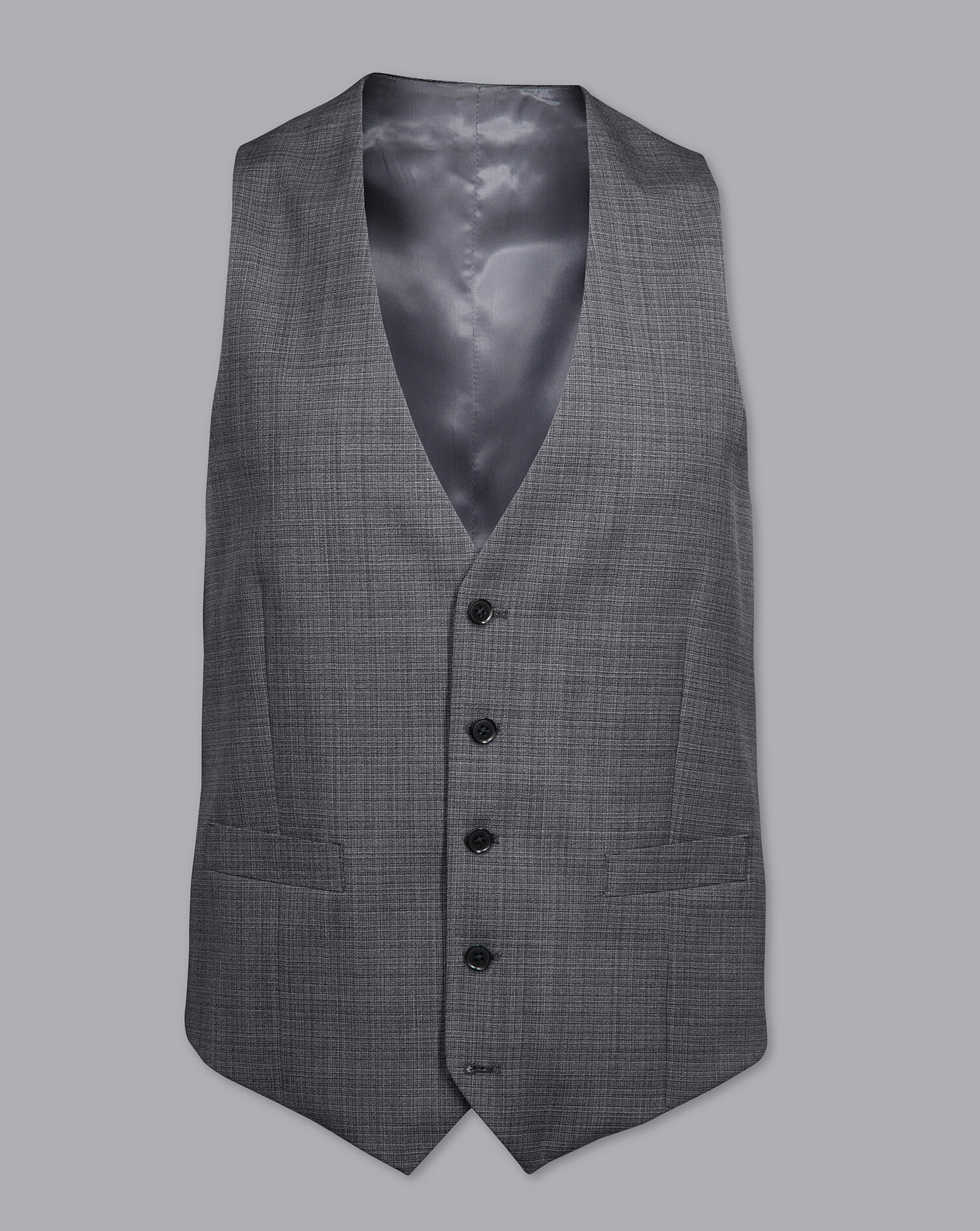 Crosshatch Suit Vest - Grey | Charles 