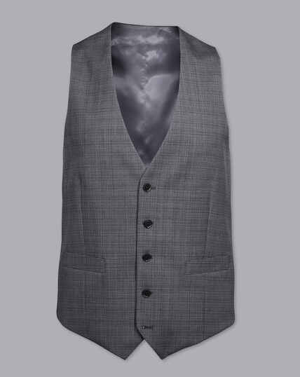 Crosshatch Suit Waistcoat - Grey
