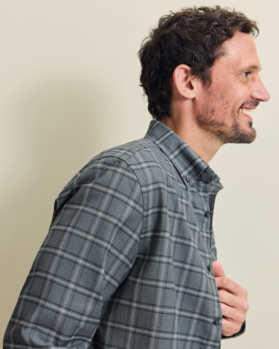 Non-Iron Twill Check Shirt - Graphite Grey