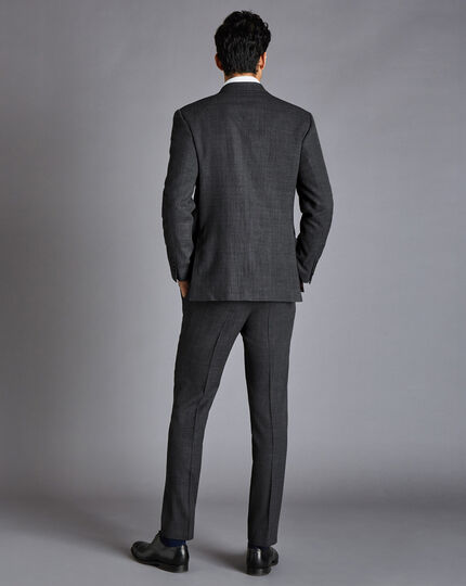 Textured Business Suit - Dark Grey