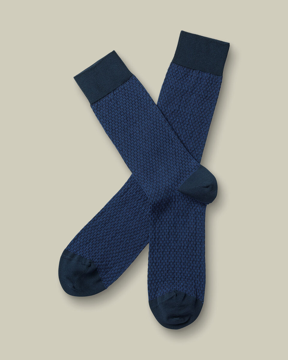 Patterned Socks - Royal Blue & Navy