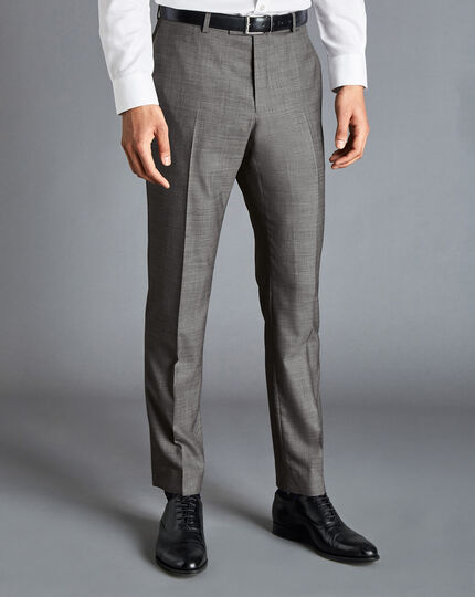 Sharkskin Suit Trousers - Light Grey