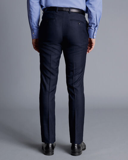 Ultimate Performance Check Suit Pants - Navy
