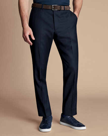 Natural Stretch Twill Suit Pants - Navy