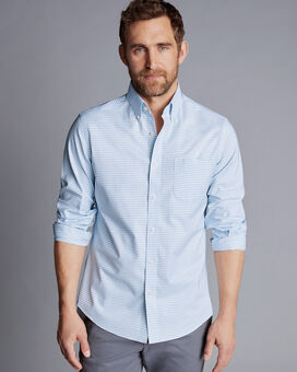 Button-Down Collar Non-Iron Stretch Oxford Shirt - Cornflower Blue